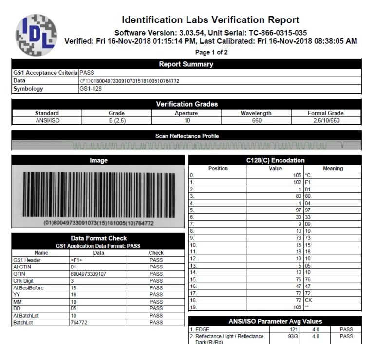 Barcode Print Quality Information - Bar Code Graphics