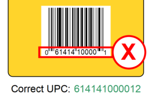 incorrect upc number